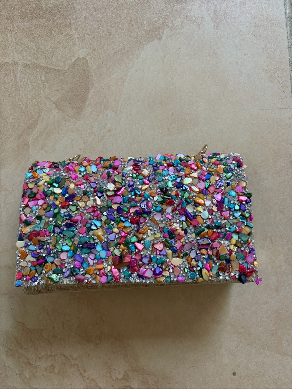 Multicolor Gemstone-Accented Women’s Evening Clutch